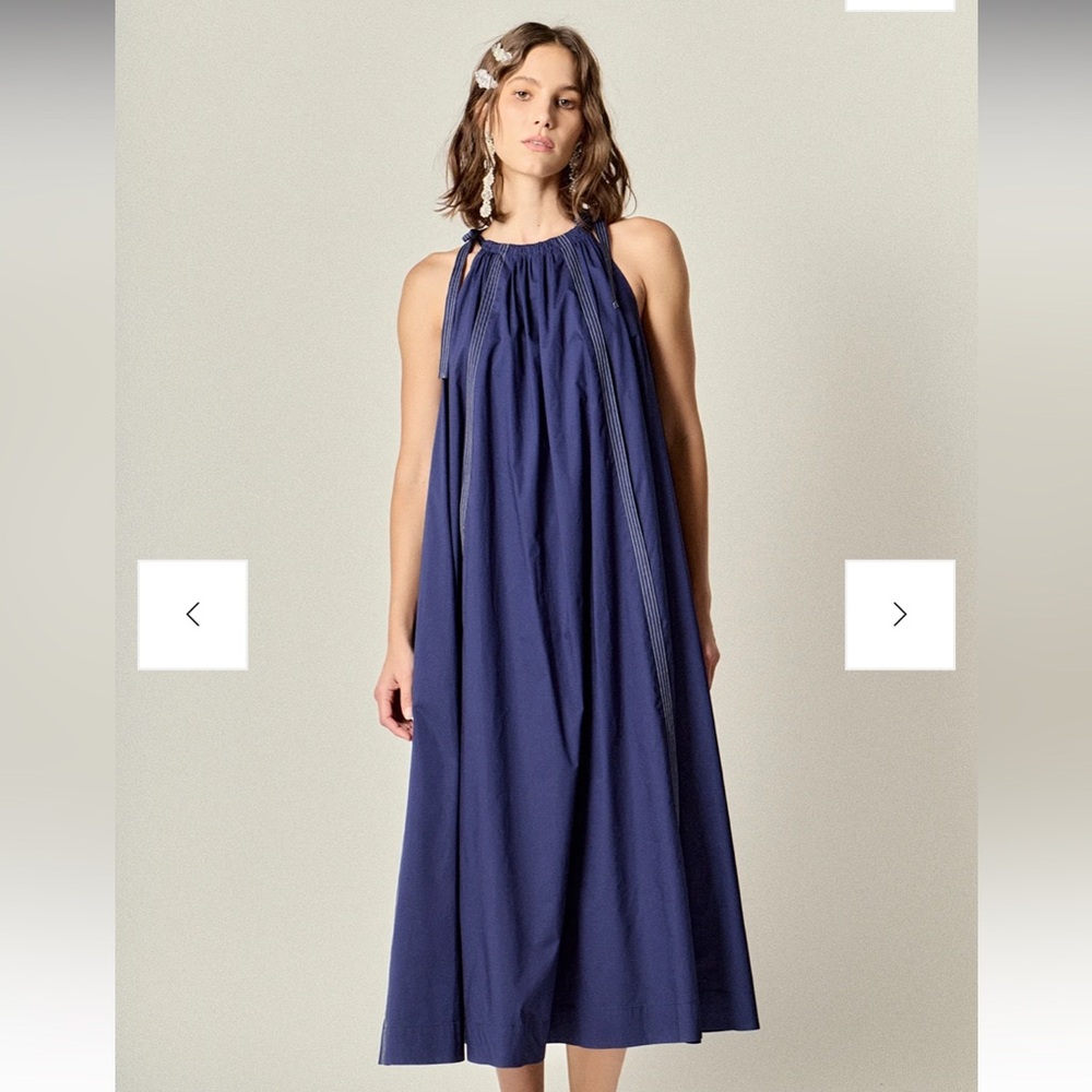 English Factory Navy Halter Maxi Dress